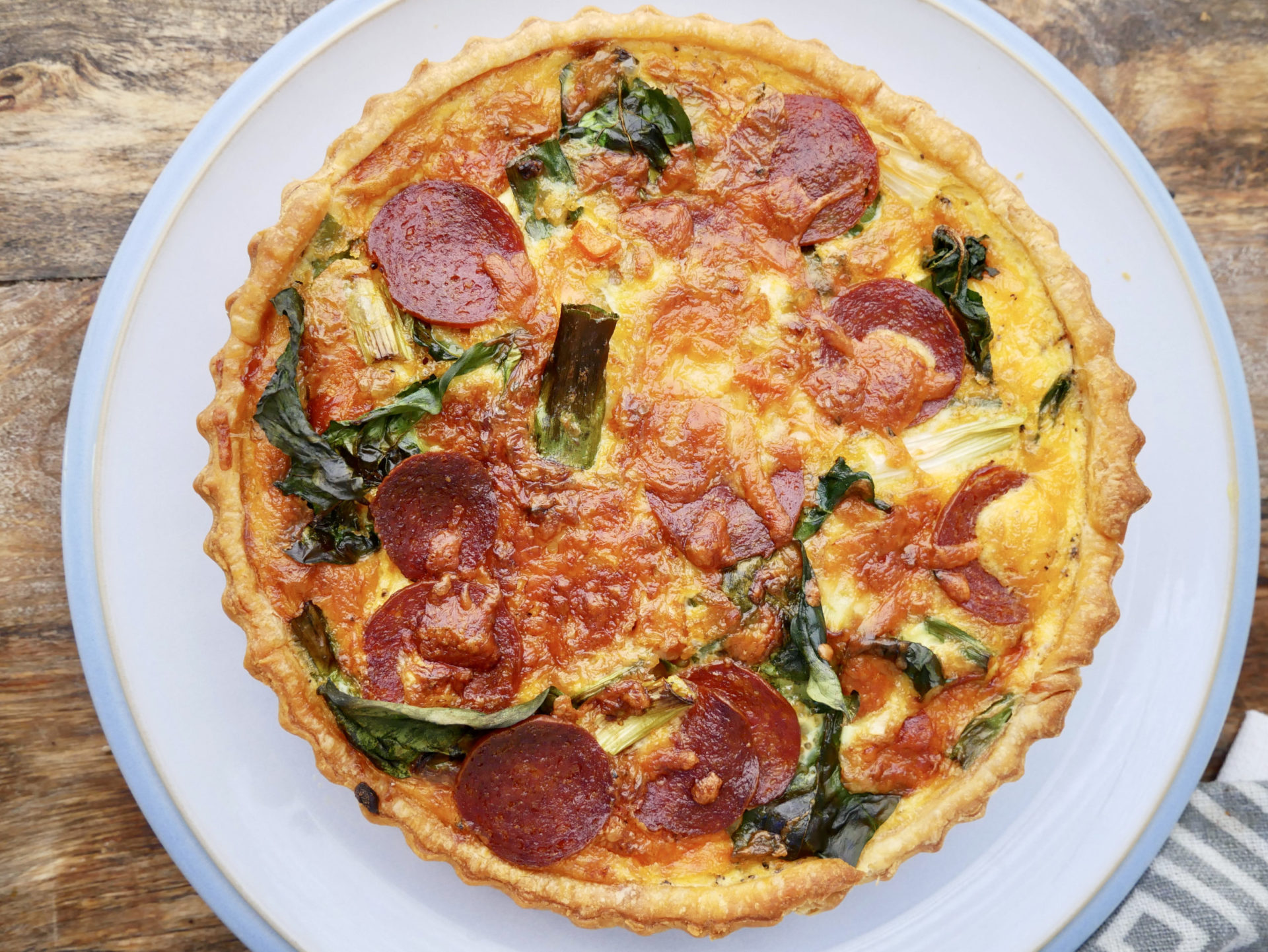 Savoury pepperoni Quiche - Kevin Dundon online cookery courses